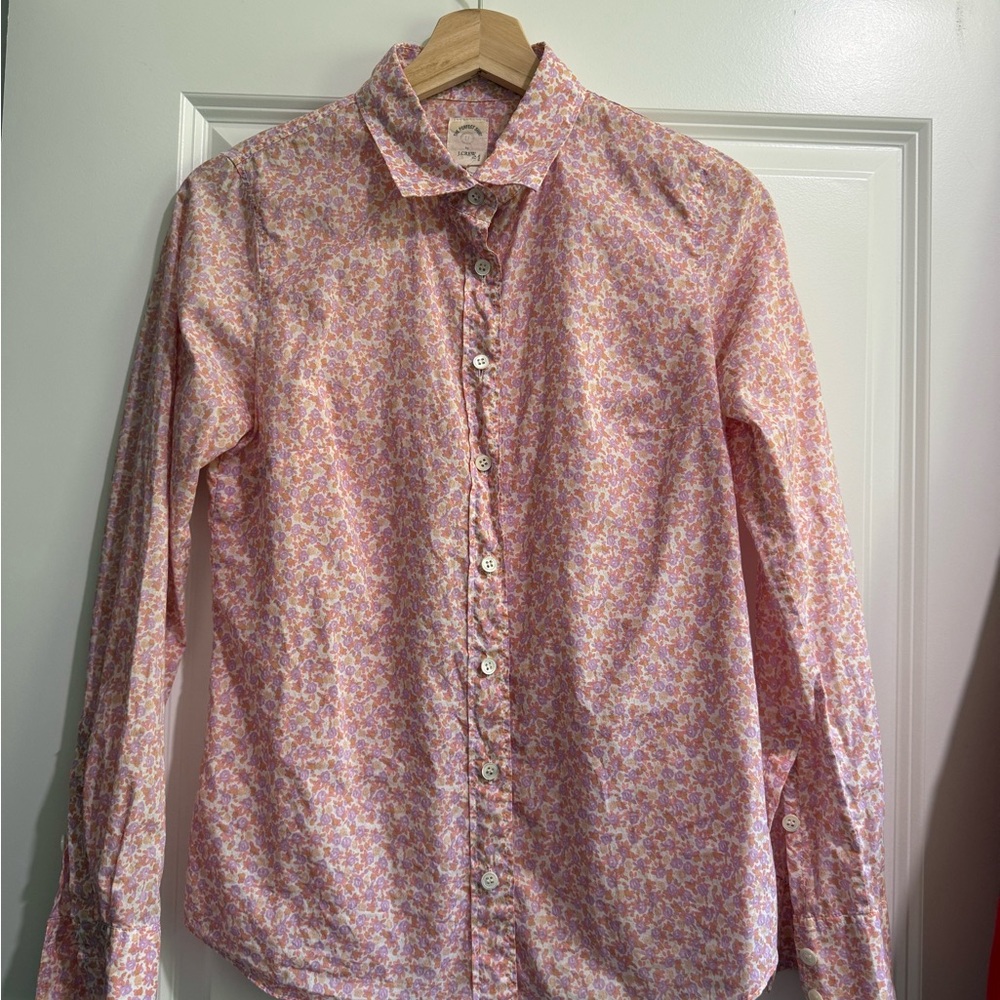 J. Crew Pink and Purple Floral Button down